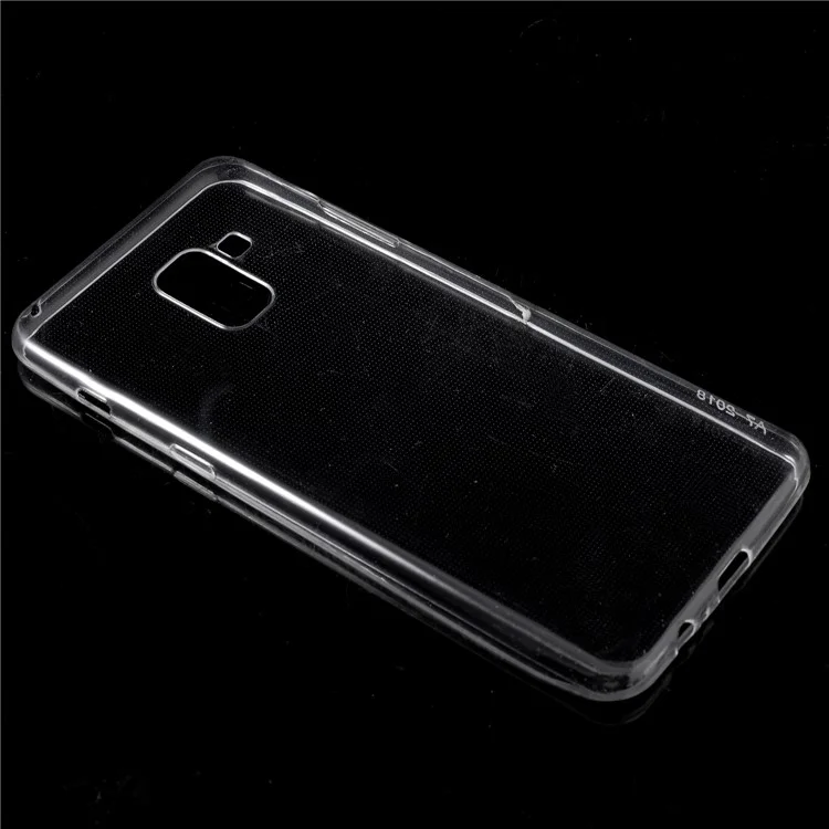 Crystal Clear TPU Cell Phone Case Cover for Samsung Galaxy A8+ (2018) - Transparent