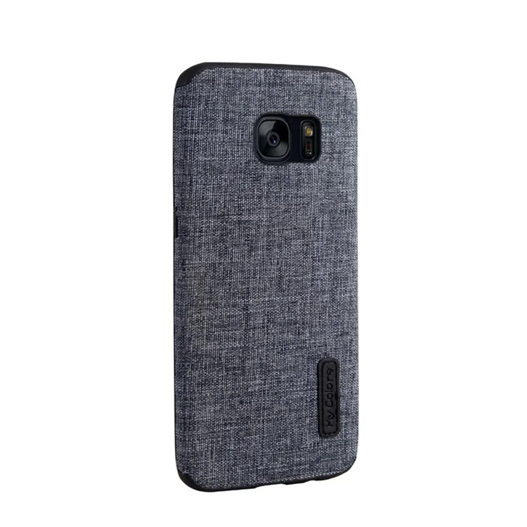 Canvas Cloth Coated TPU Case for Samsung Galaxy S7 edge SM-G935 - Grey