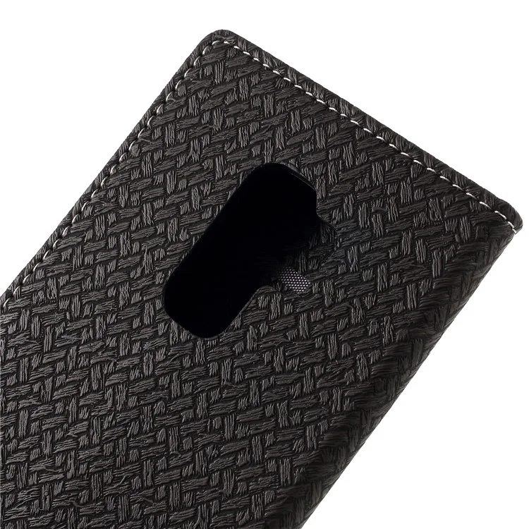 Woven Grain Leather Wallet Phone Case for Samsung Galaxy S9+ G965 - Black
