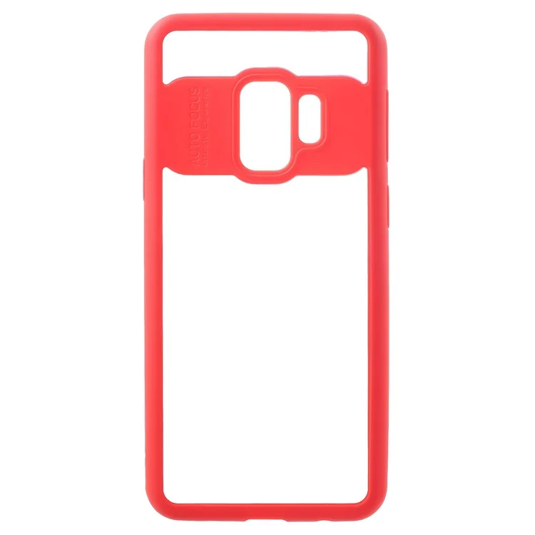 Transparent Acrylic Back + TPU Frame Hybrid Mobile Phone Case for Samsung Galaxy S9 - Red