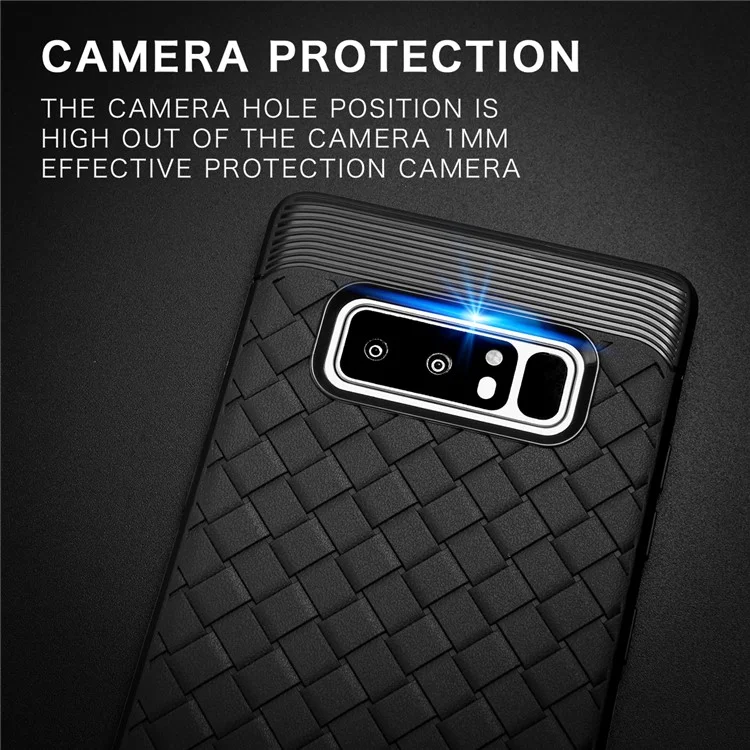 Woven Pattern Soft TPU Case for Samsung Galaxy Note 8 - Black