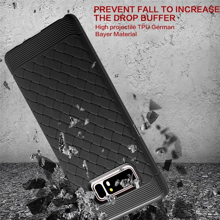 Woven Pattern Soft TPU Case for Samsung Galaxy Note 8 - Black