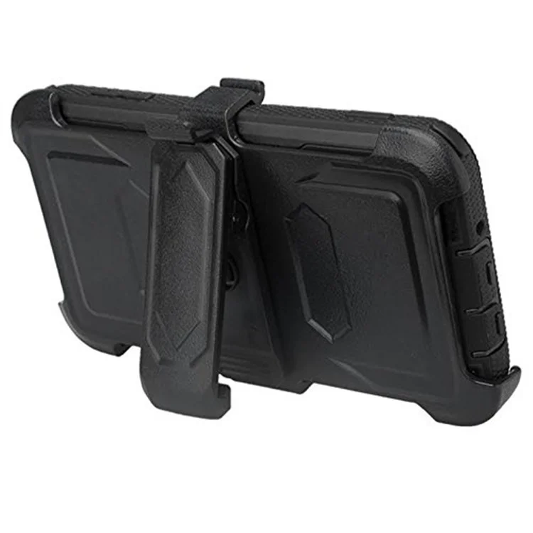 2-in-1 Heavy Duty PC + TPU Belt Clip Kickstand Cover for Samsung Galaxy J7 (2017) / J7 V / J7 Perx / J7 Sky Pro - Black