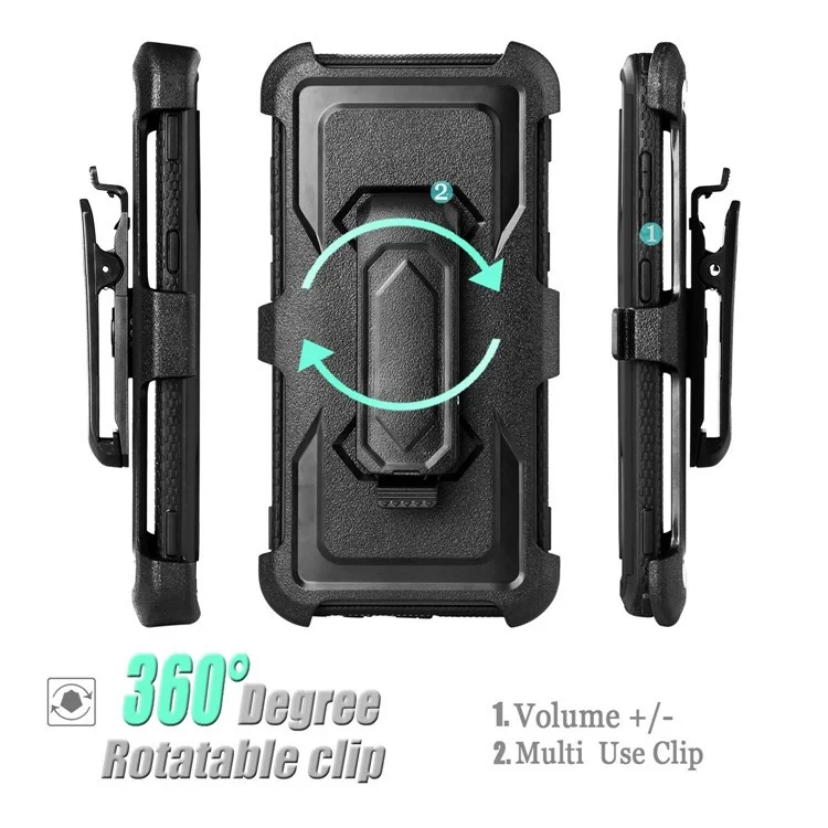 2-in-1 Heavy Duty PC + TPU Belt Clip Kickstand Cover for Samsung Galaxy S8 SM-G950 - Black