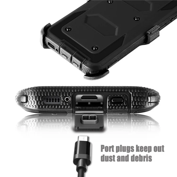 2-in-1 Heavy Duty PC + TPU Belt Clip Kickstand Cover for Samsung Galaxy S8+ SM-G955 - Black