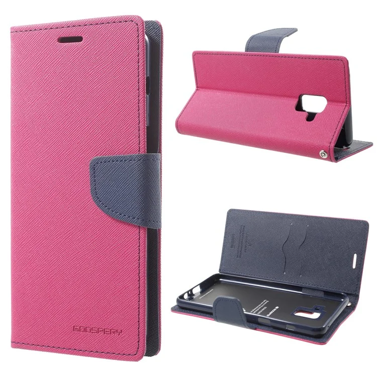 MERCURY GOOSPERY PU Leather Wallet Phone Cover for Samsung Galaxy A8 (2018) - Rose