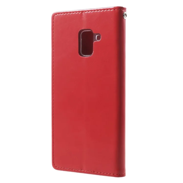 MERCURY GOOSPERY Blue Moon Leather Wallet Case for Samsung Galaxy A8 (2018) - Red
