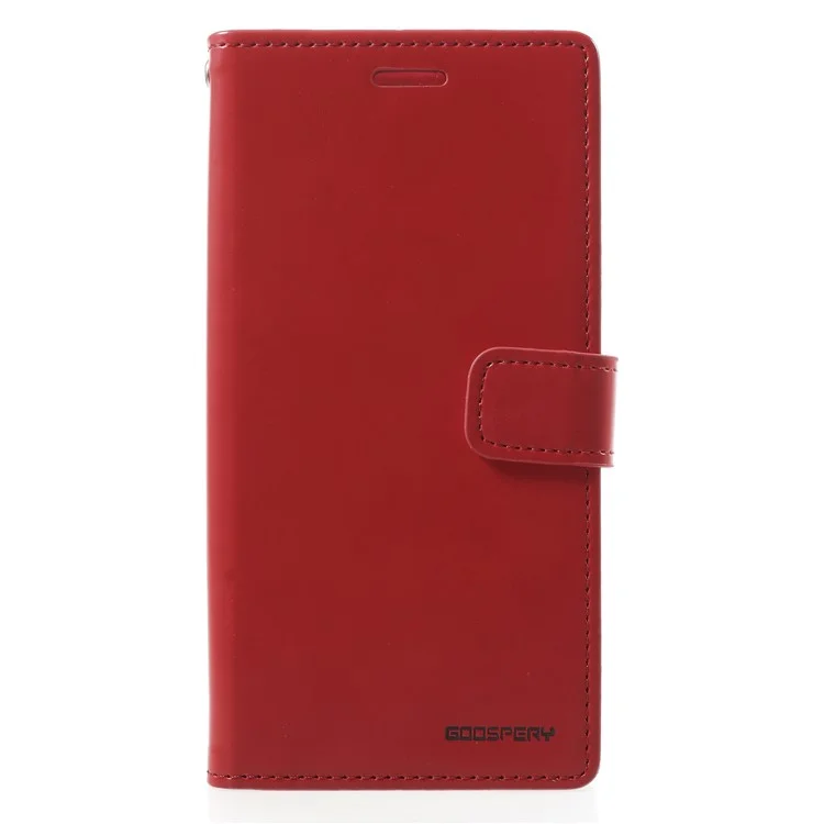 MERCURY GOOSPERY Blue Moon Leather Magnetic Stand Wallet Case for Samsung Galaxy A8 (2018) - Red