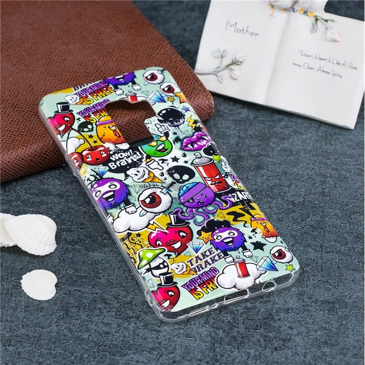 Patterned Noctilucent IMD Soft TPU Gel Mobile Cover Shell for Samsung Galaxy S9+ G965 - Sundry Patterns