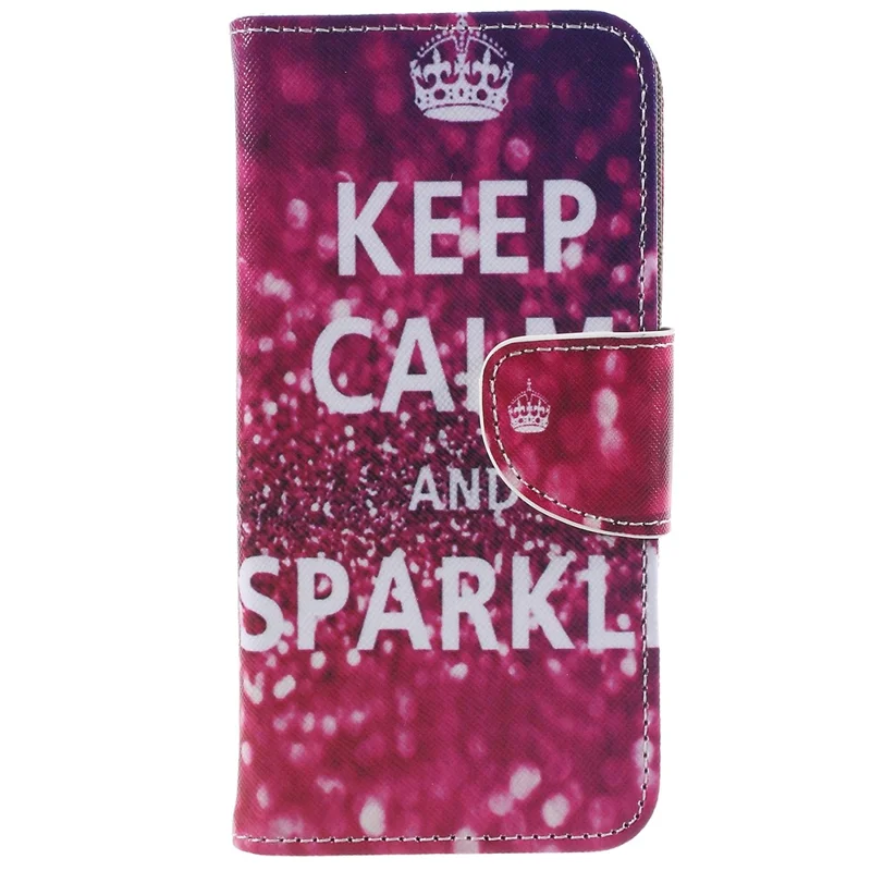 For Samsung Galaxy S9 Pattern Printing Cross Texture Wallet Leather Stand Case - Keep Calm