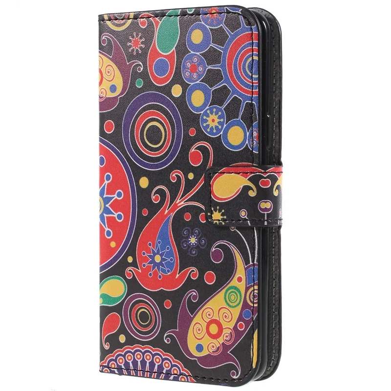 Pattern Printing PU Leather Magnetic Wallet Stand Protective Phone Case for Samsung Galaxy S9 - Abstract Pattern