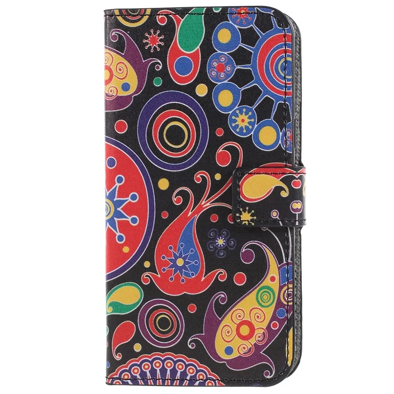 Pattern Printing PU Leather Magnetic Wallet Stand Protective Phone Case for Samsung Galaxy S9 - Abstract Pattern
