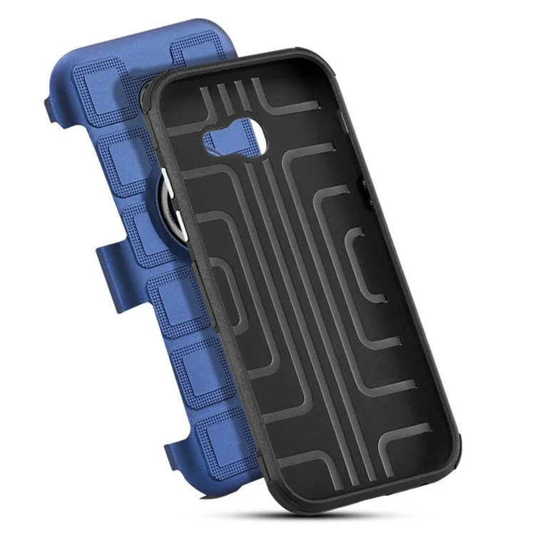 Geometric Pattern Magnetic Car Mount Ring Holder TPU PC Hybrid Shell for Samsung Galaxy A5 (2017) A520 - Dark Blue
