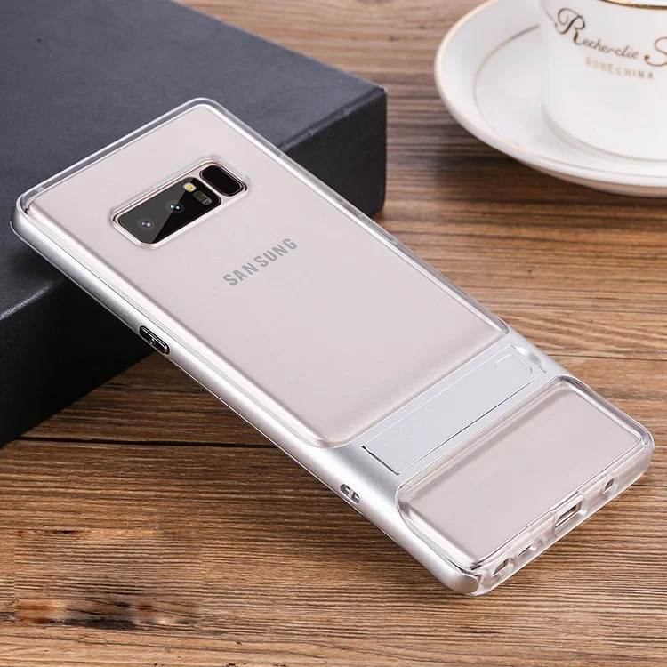 ELEGANCE TPU + PC Combo Cover with Kickstand for Samsung Galaxy Note 8 SM-N950 - Silver