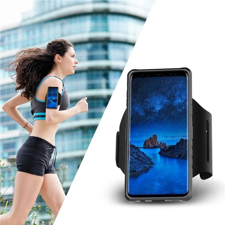 Cool Gear PC+TPU Hybrid Kickstand Case with Armband for Samsung Galaxy S9 - Black