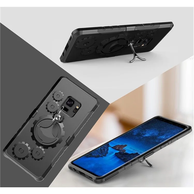 Cool Gear PC+TPU Hybrid Kickstand Case with Armband for Samsung Galaxy S9 - Black
