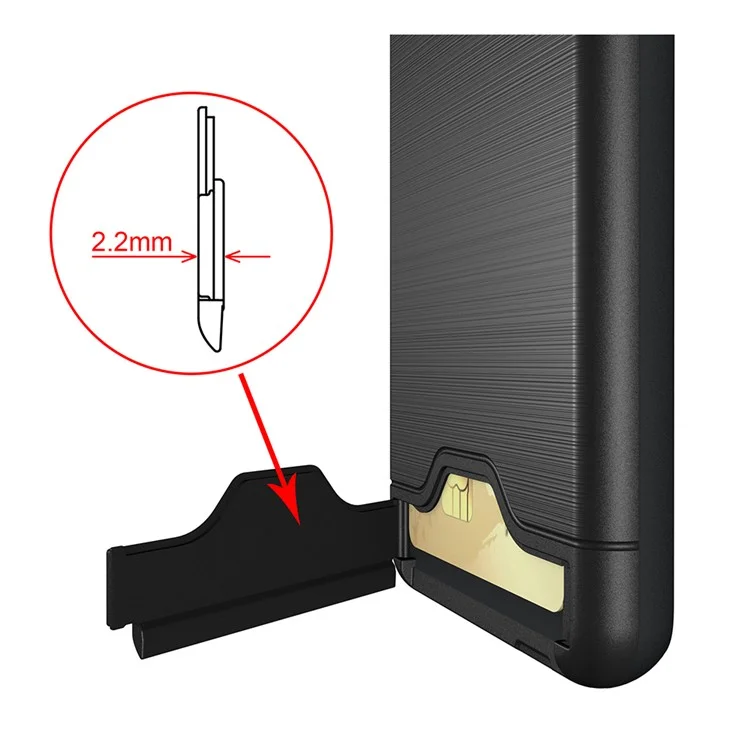 Brushed PC + TPU Hybrid Kickstand Case with Card Slot for Samsung Galaxy S9 G960 - Black