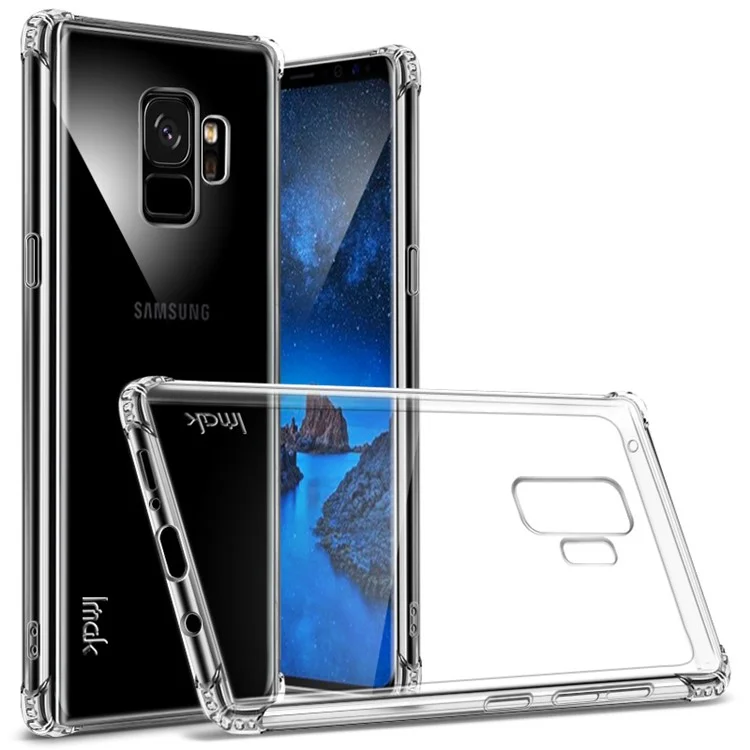 IMAK Anti-drop Flexible TPU Mobile Phone Cover Shell for Samsung Galaxy S9 - Transparent