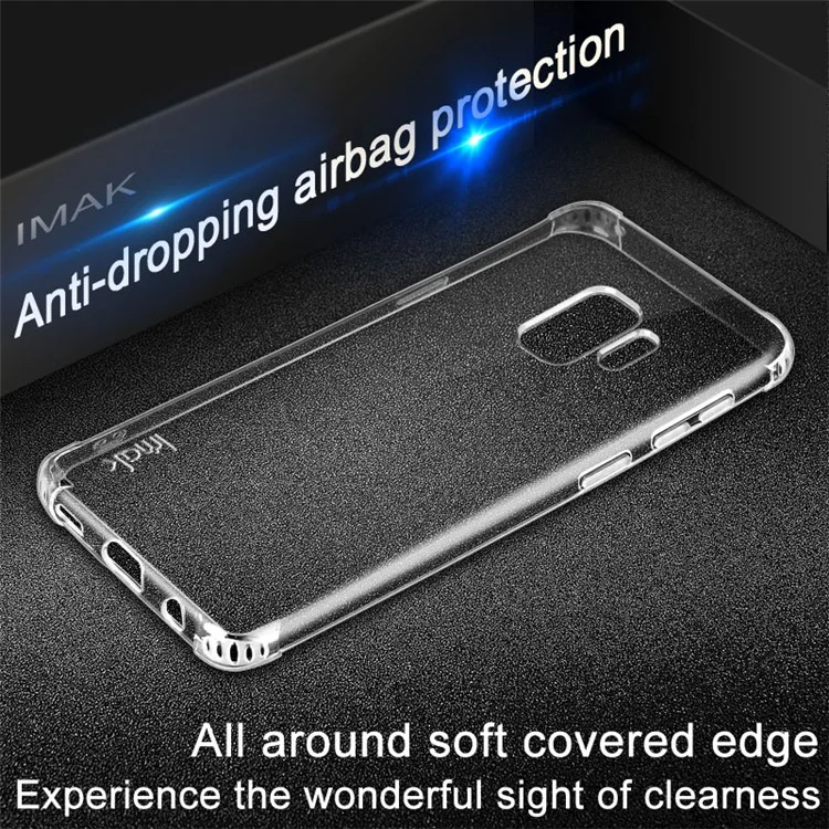 IMAK Anti-drop Flexible TPU Mobile Phone Cover Shell for Samsung Galaxy S9 - Transparent
