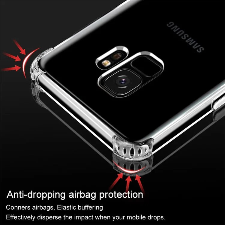 IMAK Anti-drop Flexible TPU Mobile Phone Cover Shell for Samsung Galaxy S9 - Transparent