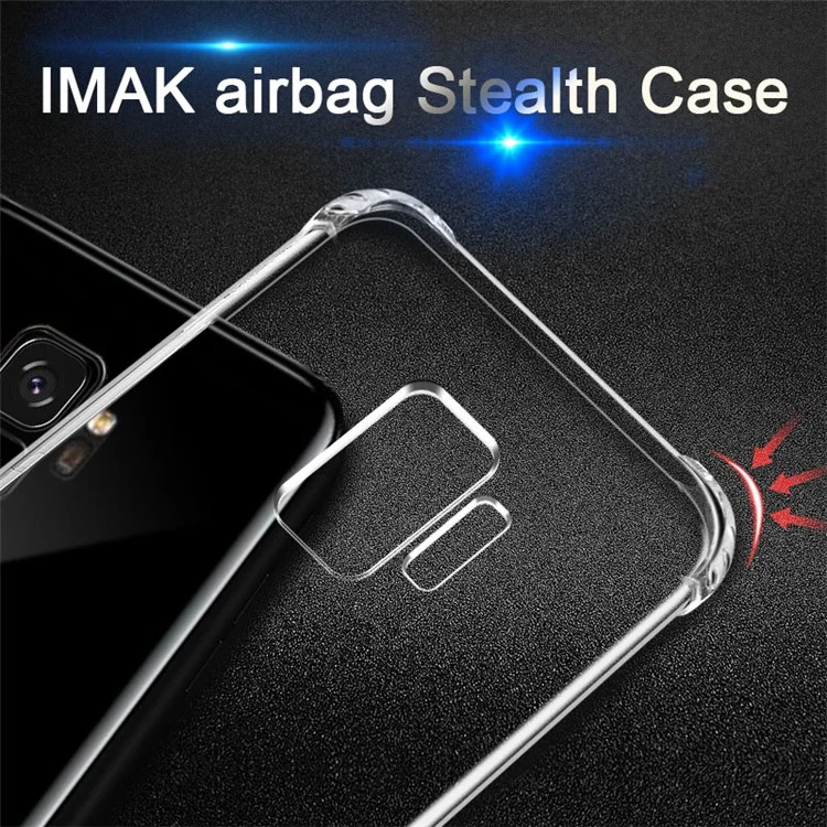IMAK Anti-drop Flexible TPU Mobile Phone Cover Shell for Samsung Galaxy S9 - Transparent