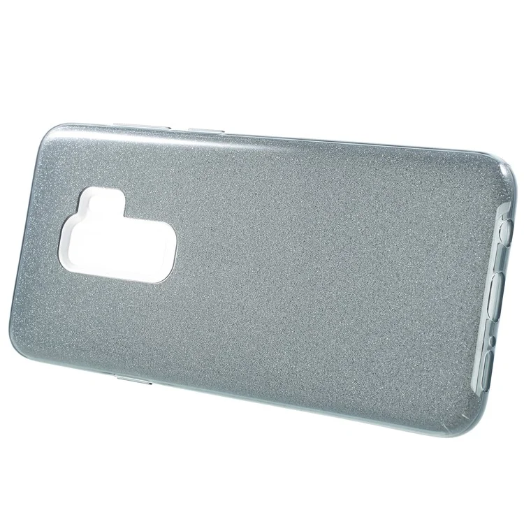 Glittery TPU + PC Hybrid Case Cover for Samsung Galaxy S9 Plus G965 - Grey