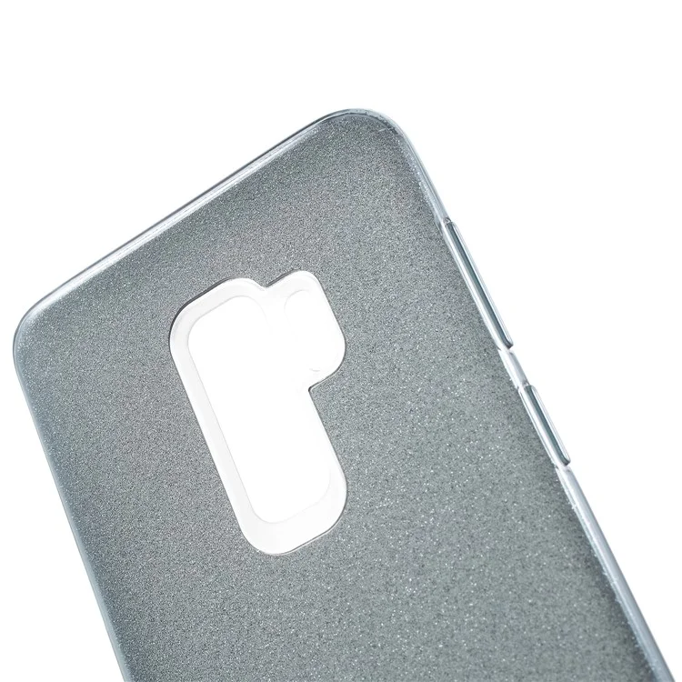 Glittery TPU + PC Hybrid Case Cover for Samsung Galaxy S9 Plus G965 - Grey