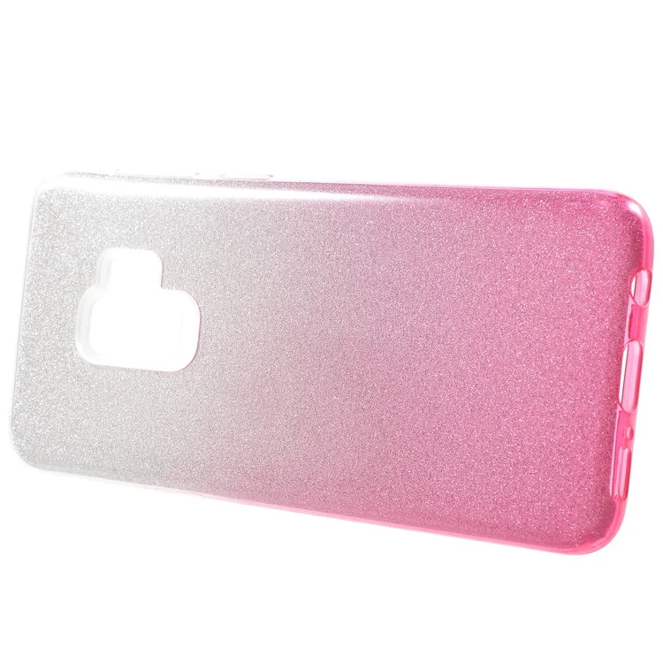 3-in-1 Gradient Glittering PC + TPU Phone Casing Shell for Samsung Galaxy S9 - Rose