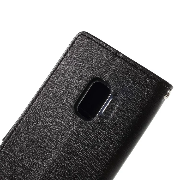 MERCURY GOOSPERY Bravo Diary Wallet Leather Mobile Casing for Samsung Galaxy S9 - Black