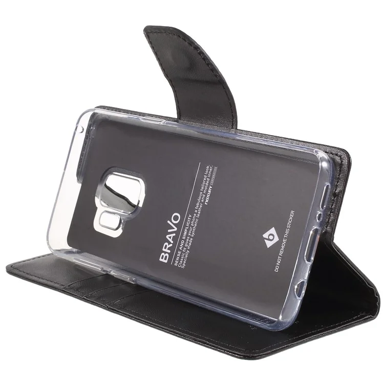 MERCURY GOOSPERY Bravo Diary Wallet Leather Mobile Casing for Samsung Galaxy S9 - Black