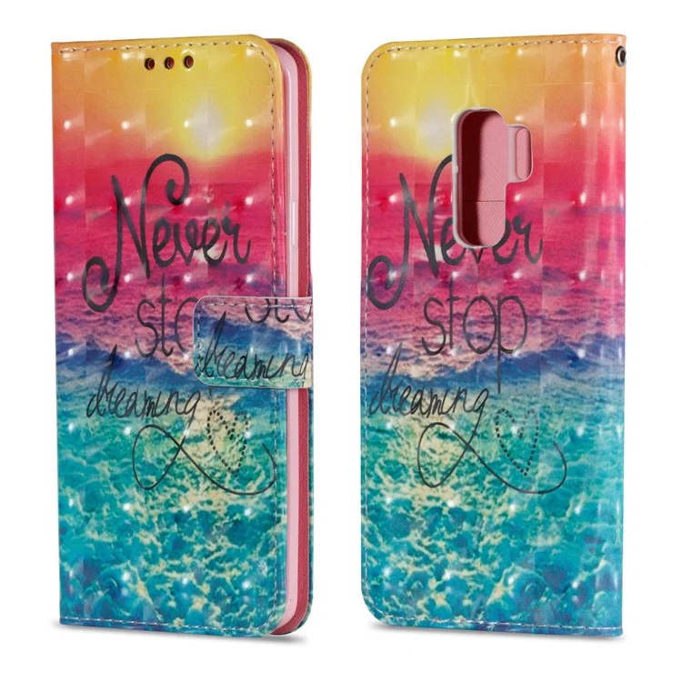 Pattern Printing Wallet Leather Stand Protection Case for Samsung Galaxy S9 Plus G965 - Sun and Sea