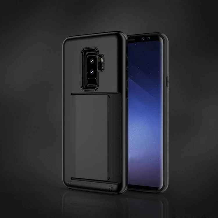 Card Holder PC + TPU Hybrid Case for Samsung Galaxy S9+ G965 - Black