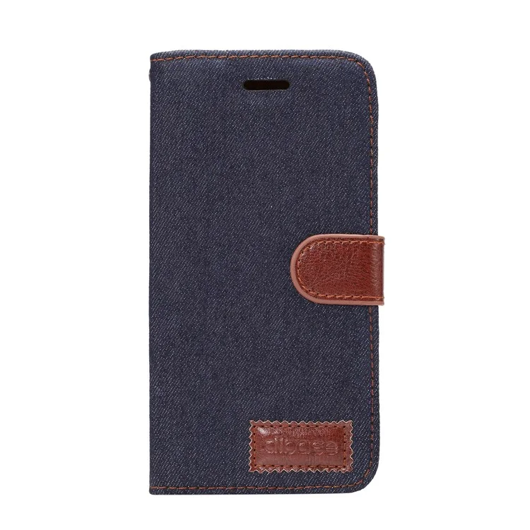 Jeans Cloth Leather Stand Phone Case with Card Slots for Samsung Galaxy S9 G960 - Black