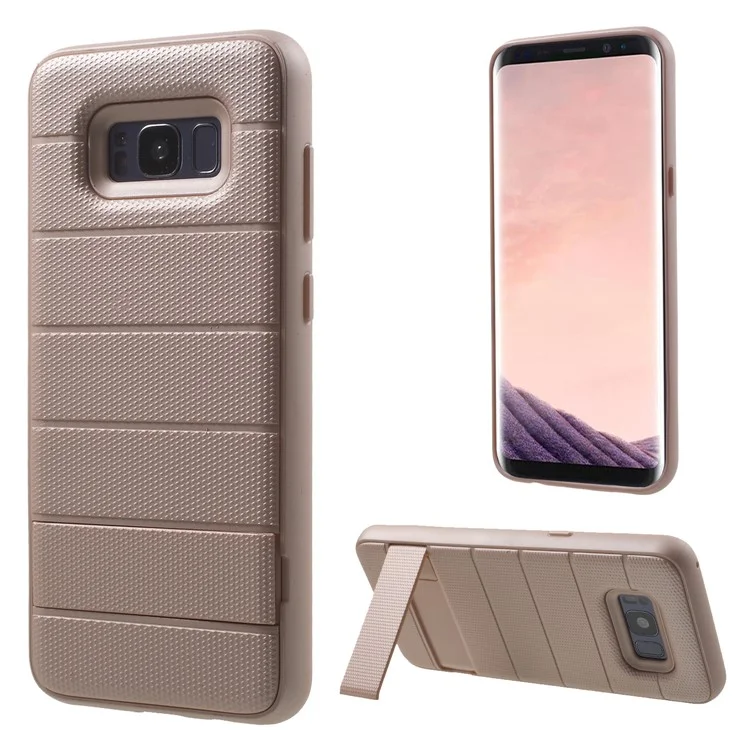 Cool Armor PC + TPU Hybrid Case with Invisible Kickstand for Samsung Galaxy S8 Plus SM-G955 - Rose Gold