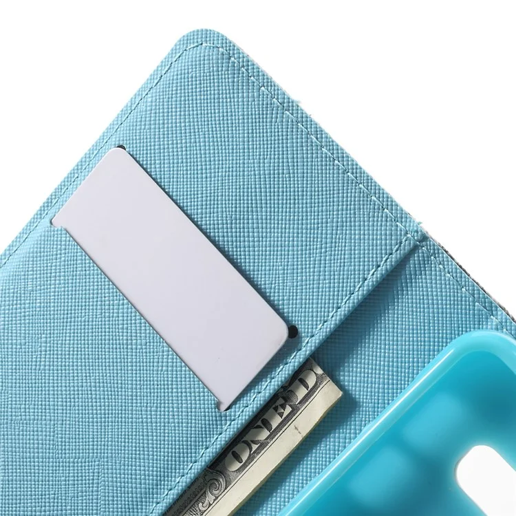 Funda de teléfono de cuero para Samsung Galaxy A3 SM-A310F (2016) - Mariposa azul