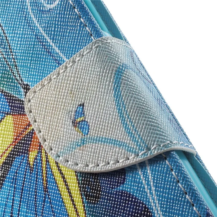 Funda de teléfono de cuero para Samsung Galaxy A3 SM-A310F (2016) - Mariposa azul