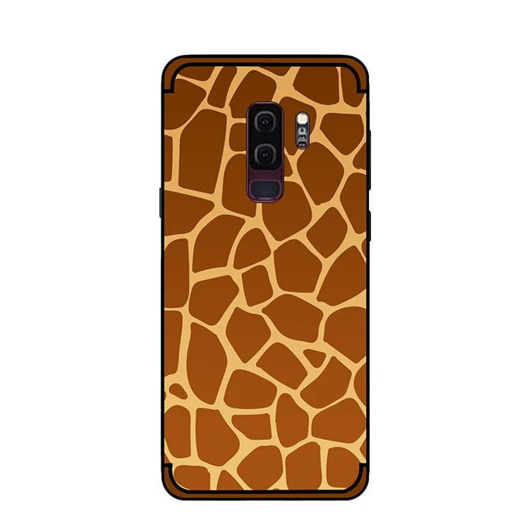 NXE Embossed Patterned Soft TPU Phone Case for Samsung Galaxy S9 Plus SM-G965 - Giraffe Texture
