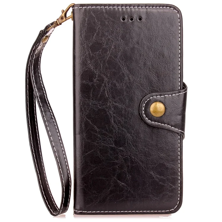 For Samsung Galaxy A8 (2018) Retro Business Style PU Leather Wallet Stand Case - Black