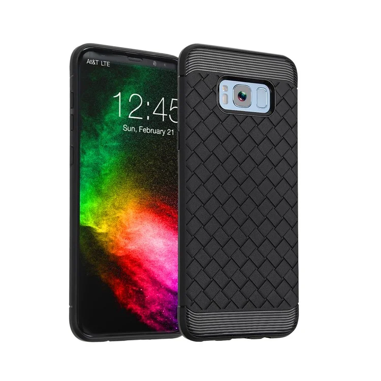 Woven Pattern TPU Phone Casing for Samsung Galaxy S8 G950 - Black