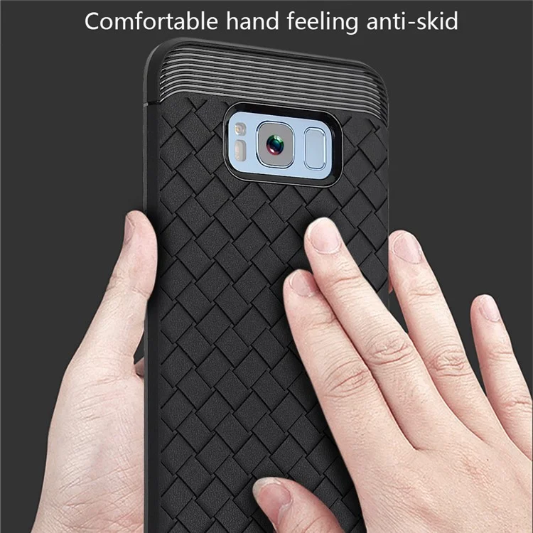 Woven Pattern TPU Phone Casing for Samsung Galaxy S8 G950 - Black