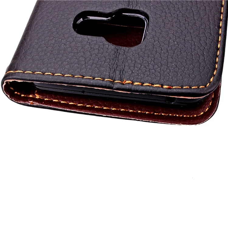 Leaf Shape Magnetic Flap Leather Wallet Case for Samsung Galaxy A5 SM-A510F (2016) - Black