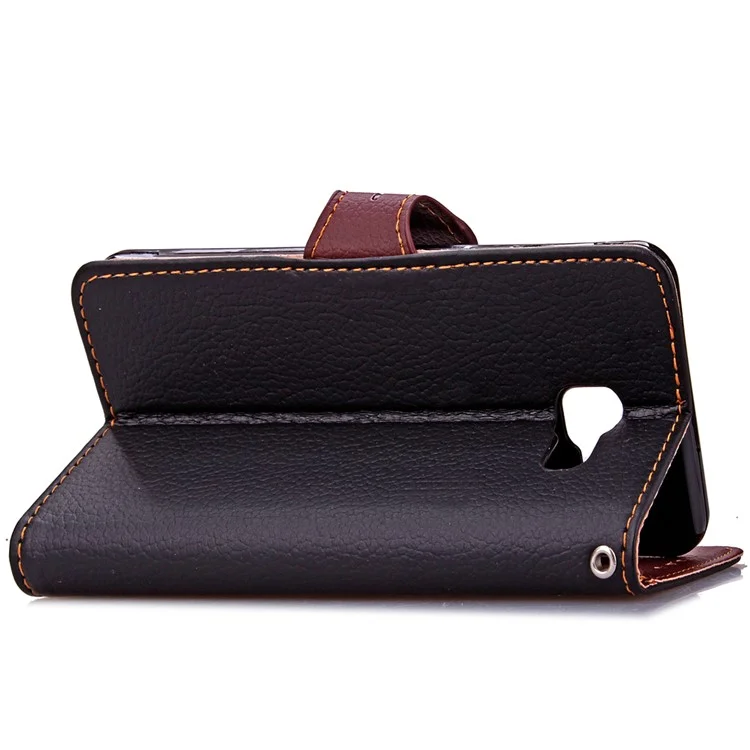 Leaf Shape Magnetic Flap Leather Wallet Case for Samsung Galaxy A5 SM-A510F (2016) - Black
