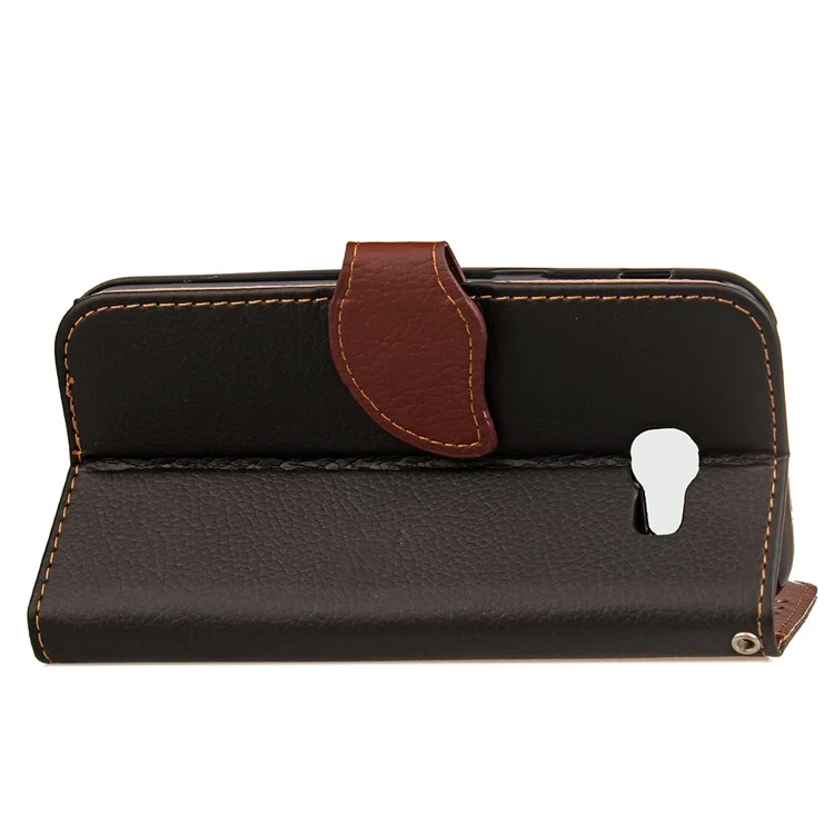 Leaf Shape Magnetic Flap Leather Wallet Case for Samsung Galaxy A3 (2017) - Black
