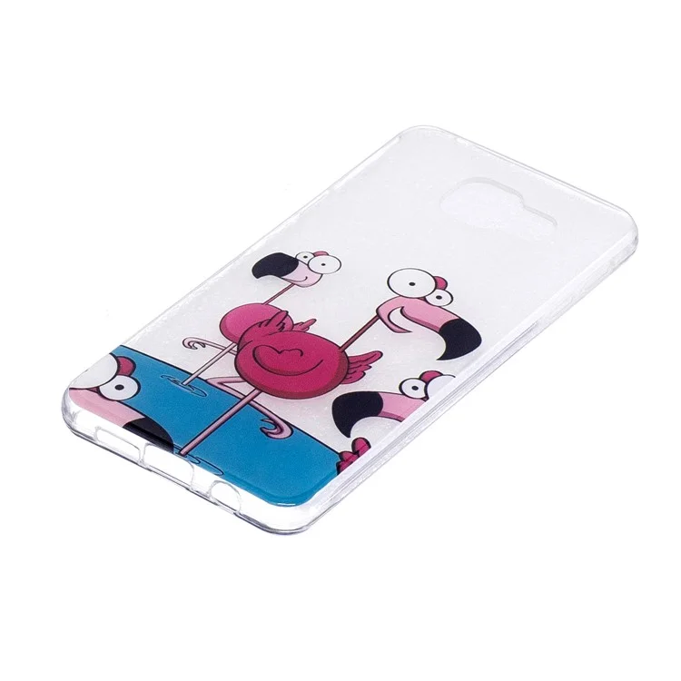 Pattern Printing IMD TPU Mobile Phone Case for Samsung Galaxy A3 SM-A310F (2016) - Cartoon Flamingos