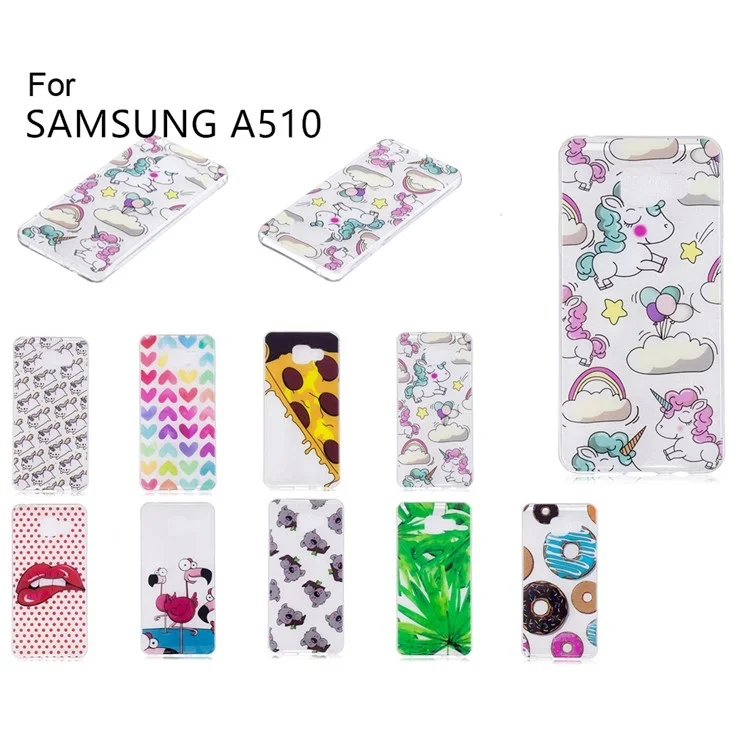 Pattern Printing IMD TPU Mobile Phone Case for Samsung Galaxy A3 SM-A310F (2016) - Cartoon Flamingos