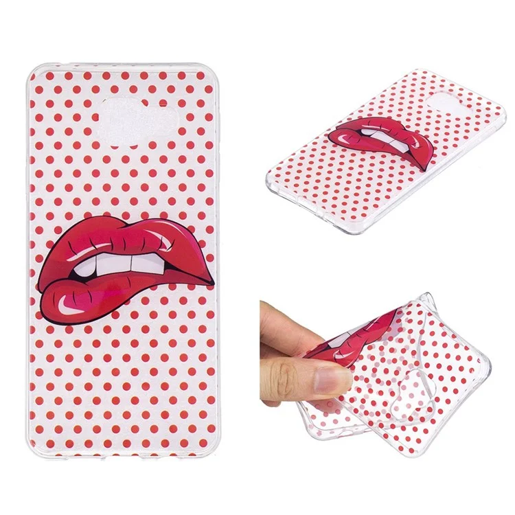 Pattern Printing IMD TPU Case for Samsung Galaxy A5 SM-A510F (2016) - Red Lip