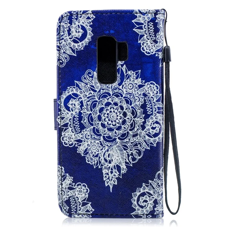 For Samsung Galaxy S9+ G965 Pattern Printing Leather Wallet Stand Case - Mandala Flower