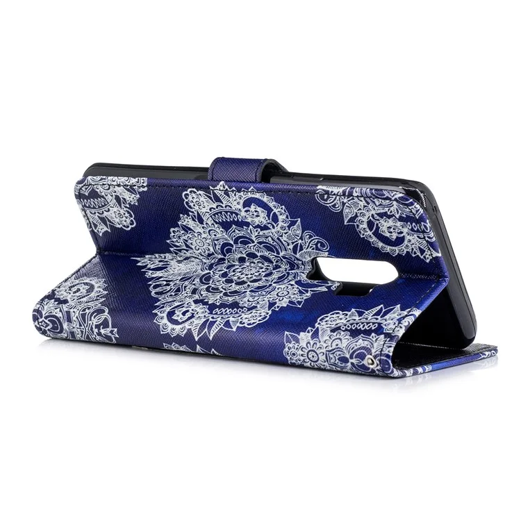 For Samsung Galaxy S9+ G965 Pattern Printing Leather Wallet Stand Case - Mandala Flower