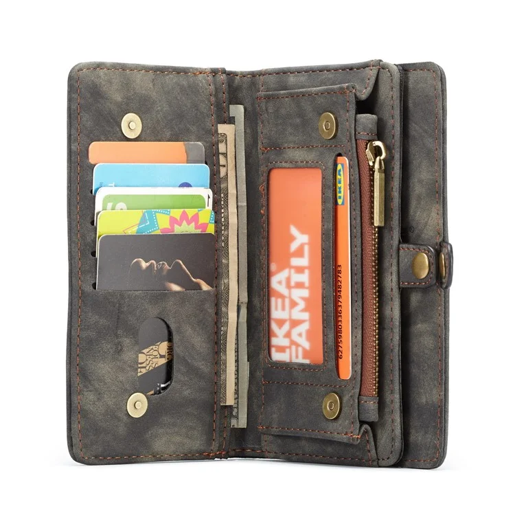 CASEME 2-in-1 Detachable Wallet Split Leather Mobile Case for Samsung Galaxy S9 - Black
