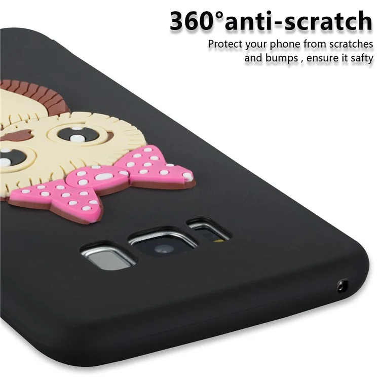 Cute 3D Female Owl TPU Soft Phone Case for Samsung Galaxy S8 Plus SM-G955 - Black